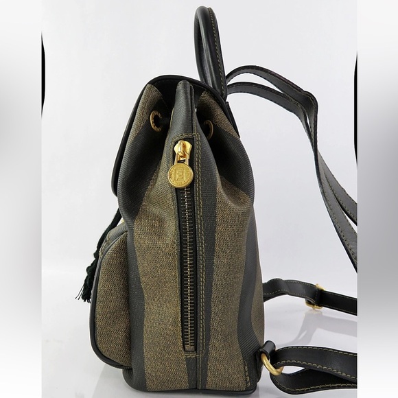 Fendi Black and Brown Striped Backpack main image 14